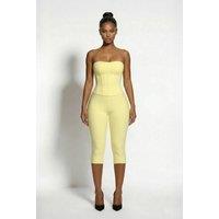 LEMONLUNAR Women's The Yasmin Bandage Capri Pants - Yellow | Size: Small