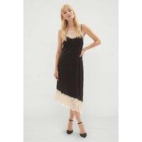 Lily and Lionel Women's Abby Lace Insert Midi Dress in Black | Size: 10