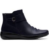 Clarks Women's Kaetlyn Sara Navy Leather Ankle Boots in Blue | Size: 3.5-Standard Fit