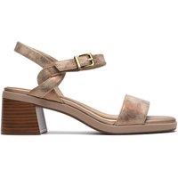 Clarks Women's Jaylan Ray Bronze Metallic Heeled Sandals in Metallics | Size: 7-Standard Fit