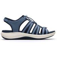 Clarks Women's Mira Mabel Navy Flat Sandals in Blue | Size: 4-Standard Fit
