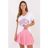 Love Lace Women's Cotton T-Shirt & Pleated Skirt Set in White