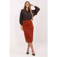 Love Lace Women's Elegant Lace Midi Skirt with Elastic Waist Style 221999 in Terracotta
