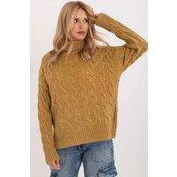 Love Lace Women's Turtleneck Sweater Long Sleeve Acrylic Mix in Mustard
