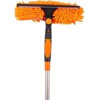 Living and Home 75-125cm 2-in-1 Window Squeegee Cleaner Kit Cleaning Mop with 10 Extension Poles in Orange