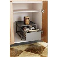 Living and Home 2-tier Kitchen Pull-Out Storage Drawer Basket Organiser Spice Rack in Black
