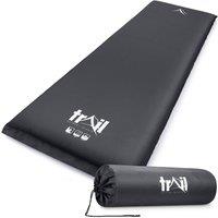 Trail Outdoor Leisure Extra Wide Self Inflating Sleeping Mat Camping Mattress 186x65x10cm in Black | Size: 186 x 65 x 10 cm