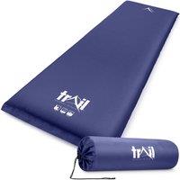 Trail Outdoor Leisure Extra Wide Self Inflating Sleeping Mat Camping Mattress 186x65x10cm in Blue | Size: 186 x 65 x 10 cm