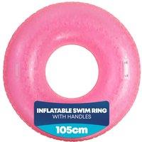 Splash Holographic Swim Ring 105cm with Handles in Pink