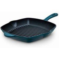 Barbary & Oak Nattura 28cm Cast Iron Grill Pan Agave in Teal
