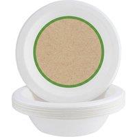 Bedsland 12 Pack Bagasse Bowls 6 Inch Serving Bowls for Kitchen & Dining in White
