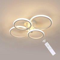 Pheashine White LED Ceiling Light, 76W Dimmable with Remote, 3000-6500K, 56cm