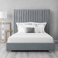 Stratus Interiors Romana Elegant Slim Paneled Bed Frame - Gas lift Ottoman Storage in Light Grey | Size: Super King