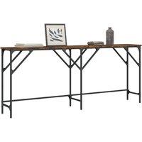Berkfield Home Console Table Smoked Oak 180x29x75 cm Engineered Wood in Brown | Size: 180 x 29 x 75 cm