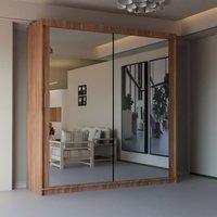 Sliding Wardrobes 4U Modern Double Sliding Door Wardrobe W 120cm X H 217cm in Walnut