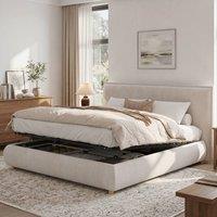 Matteo Cream Velvet Super King Ottoman Storage Bed Frame
