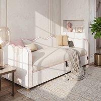 Matteo Boucl Upholstered Single Daybed - Hydraulic Storage & USB - Beige