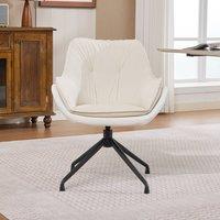 Matteo Stylish Faux Leather Swivel Office Armchair - Ergonomic Comfort in White