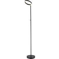 Happy Homewares Modern LED Halo Ring Floor Lamp with CCT Dimmer Button in Black