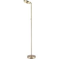 Happy Homewares Modern LED Halo Ring Floor Lamp with CCT Dimmer Button in Metallic Gold