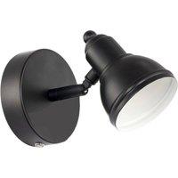 Happy Homewares Modern Rechargeable Dimmable Compact Spot Wall Light Fitting in Black