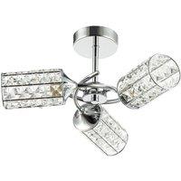 Happy Homewares Modern Ceiling Light with Cylindrical Acrylic Beaded Shades in Silver