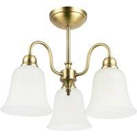 Happy Homewares Classic & Ornate Ceiling Light Fitting with Glass Downlight Shades in Metallic Gold