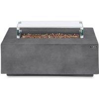 Tower Magna Gas Fire Pit, Rectangular, Smokeless Flame, Magnesium Oxide in Grey