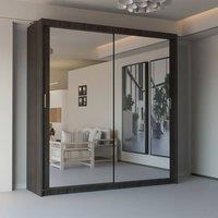 Sliding Wardrobes 4U Modern Double Sliding Door Wardrobe W 120cm X H 217cm in Dark Brown