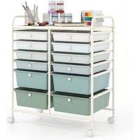 Costway 12-Drawer Rolling Storage Cart Organizer Cart Mobile Utility Cart