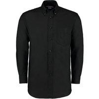 Kustom Kit Men's Oxford Classic Long-Sleeved Shirt in Black | Size: 14.5 in
