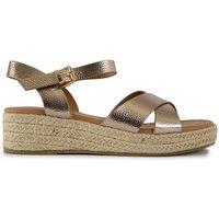 V.GAN Women's Pekoe Espadrille Wedge Sandals in Metallics | Size: 4