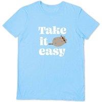 Pusheen Women's Take It Easy T-Shirt in Light Blue | Size: Large