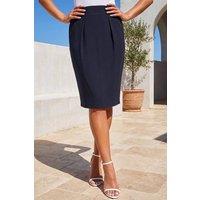 Roman Women's Pull On Pleated Stretch Skirt in Navy | Size: 10