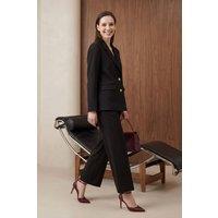 MyFashion Women's Shawl Collar Button Blazer Jacket in Black | Size: Small