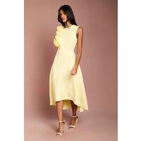 Coast Women's Petite 3D Corsage High Low Dress in Lemon | Size: 10