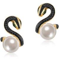 Angel Barocco Women's Snake Pearl Earrings - Gothic Glamour in Gold & Silver
