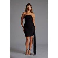 Vesper Women's Strapless Mini Dress With Drape Detail in Black | Size: 10