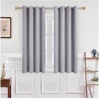 Garden Sanctuary Light Grey High Precision Blackout Curtains with Stainless Steel Grommets, 117cm W x 137cm H | Size: 117 cm W x 137 cm H