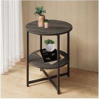 Living and Home Black Small Round Coffee Table with 2 Tier