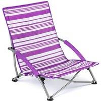 Trail Outdoor Leisure Lightweight Folding Low Beach Chair for Camping Garden Festival in Purple