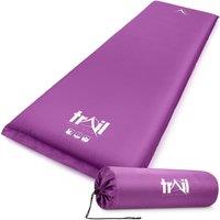 Trail Outdoor Leisure Extra Wide Self Inflating Sleeping Mat Camping Mattress 186x65x10cm in Purple | Size: 186 x 65 x 10 cm