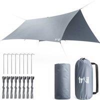 Trail Outdoor Leisure Camping Tarp Hammock Rain Sun Shade Shelter Waterproof UV 3x3m in Grey