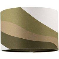 Happy Homewares Modern Linen Fabric Lamp Shade with Inner & Outer Wavy Design in Olive | Size: 12 inches