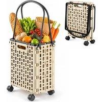 SPETLEK Large Capacity Foldable Shopping Trolley 21L in Beige