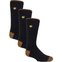 Heat Holders Men's 3-Pack Winter Crew Work Socks in Black with Reinforced Heel & Toe | Size: 4-7