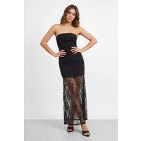 MissPap Women's Bustier Lace Hem Maxi Dress in Black | Size: 10