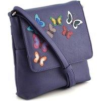 Mala leather Women's Juno Butterflies Leather Mini Crossbody Bag in Purple | Size: Small