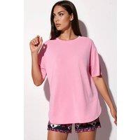 Busem Women's Loose Fit Crew Neck T-Shirt in Pink | Size: Small