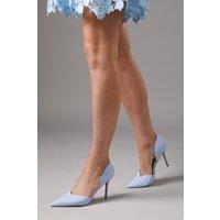 Coast Women's Sinitta Faux Leather Pointed Two Part High Stiletto Heel Court Shoes in Blue | Size: 4